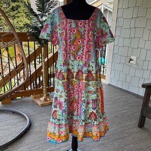 Orientique Naturally Australia |  Square Neck Floral Print Tiered Dress